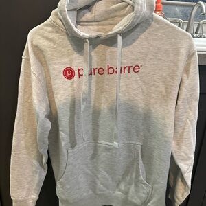 Pure Barre Light Gray Hoodie with Red Logo